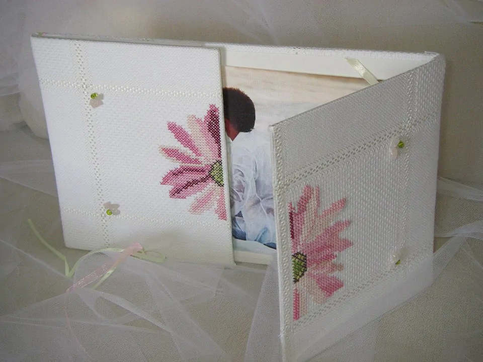 Χειροποίητη Κεντητή Κάρτα-Κορνίζα