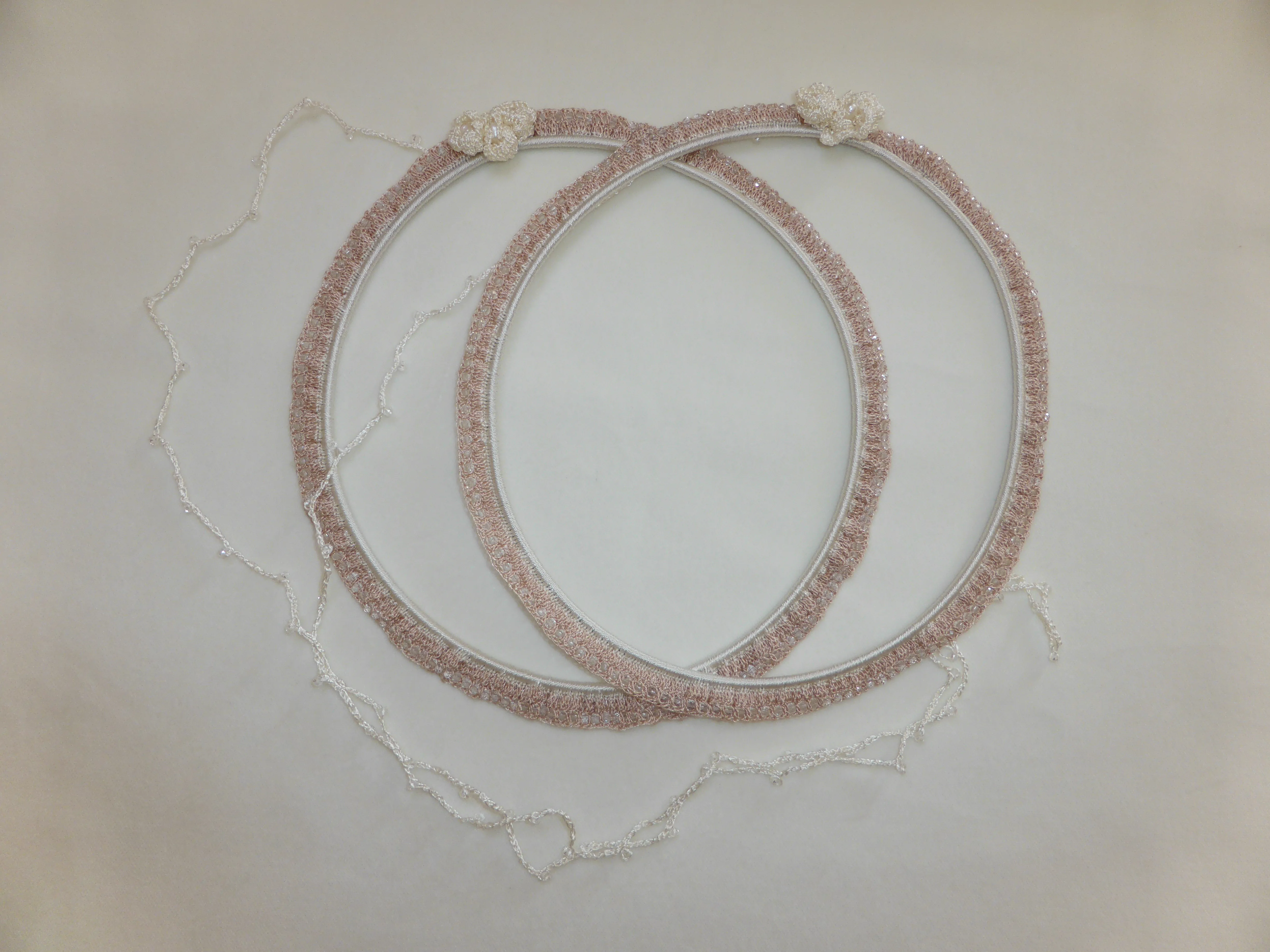 Στέφανα μεταξωτή δαντέλα crème-nude - Image 7