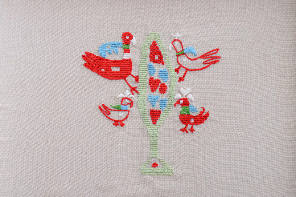 Στεφανοθήκη Παρδοσιακή Κεντητή "Το δέντρο της ζωής" - Image 4