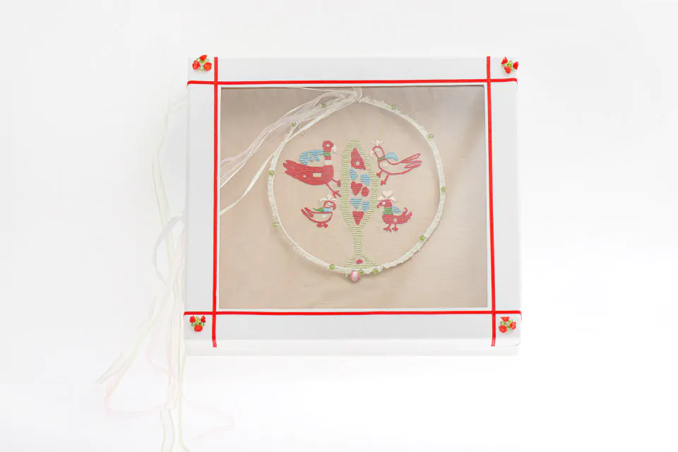 Στεφανοθήκη Παρδοσιακή Κεντητή "Το δέντρο της ζωής" - Image 2