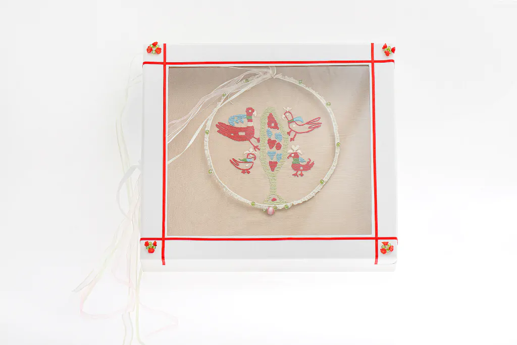 Στεφανοθήκη Παρδοσιακή Κεντητή "Το δέντρο της ζωής" - Image 9