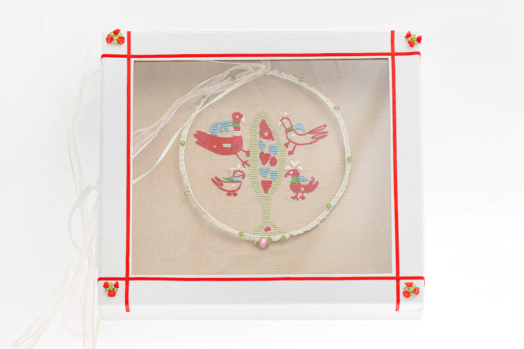 Στεφανοθήκη Παρδοσιακή Κεντητή "Το δέντρο της ζωής" - Image 10