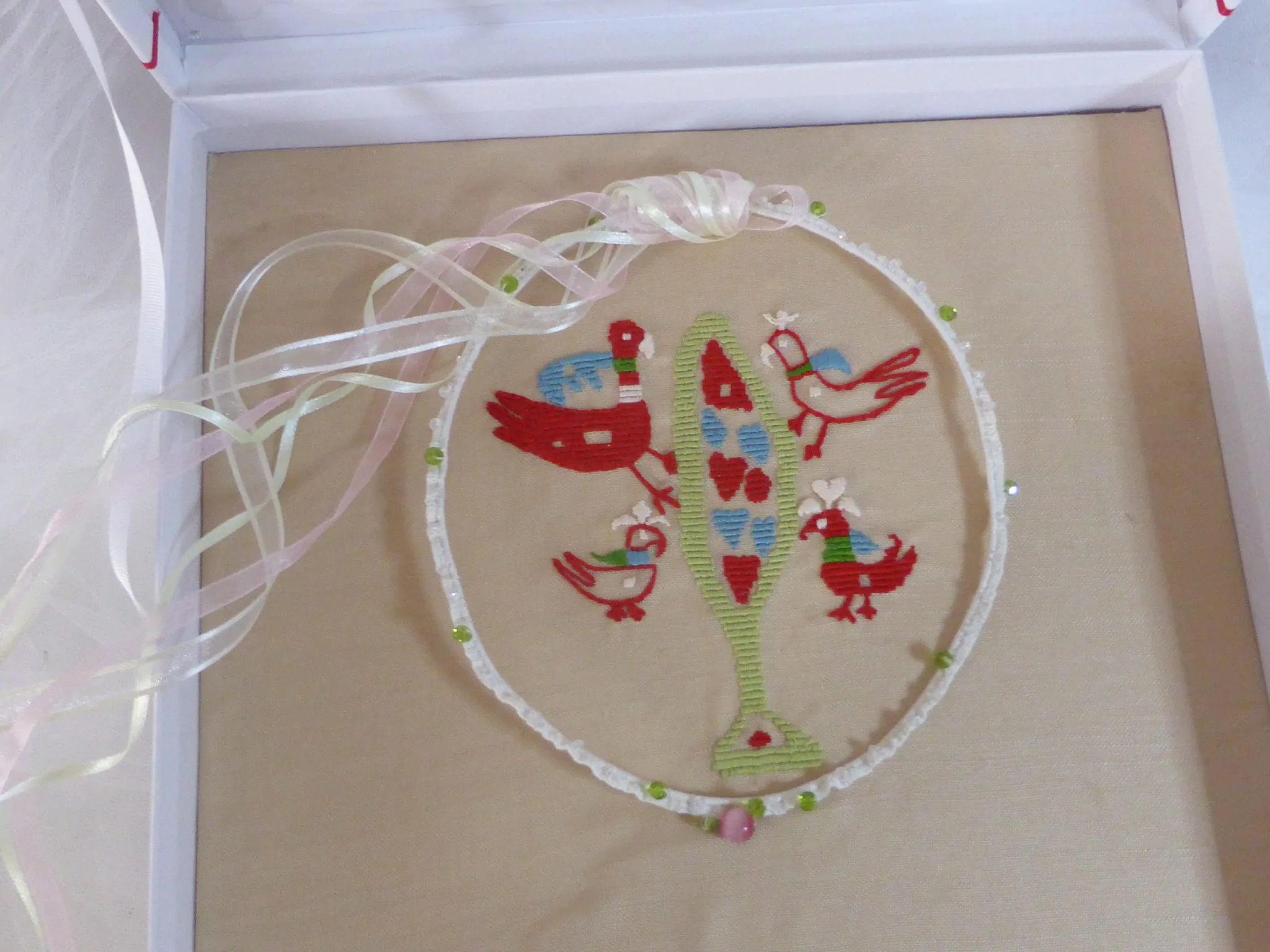 Στεφανοθήκη Παρδοσιακή Κεντητή "Το δέντρο της ζωής" - Image 6