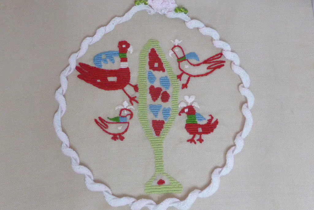 Στεφανοθήκη Παρδοσιακή Κεντητή "Το δέντρο της ζωής" - Image 8